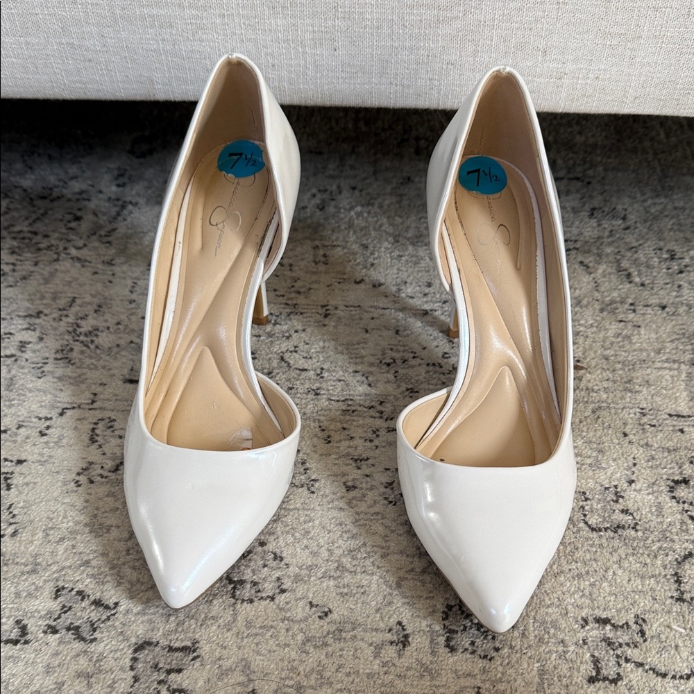 Jessica Simpson Classic White Heels